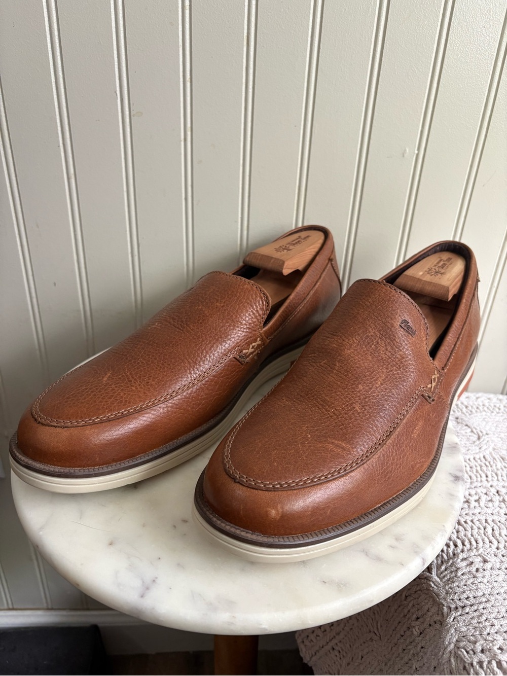 Zapatos Flexi Leather Slip On Casual Loafers Mens 11 Brown Classic Travel Summer